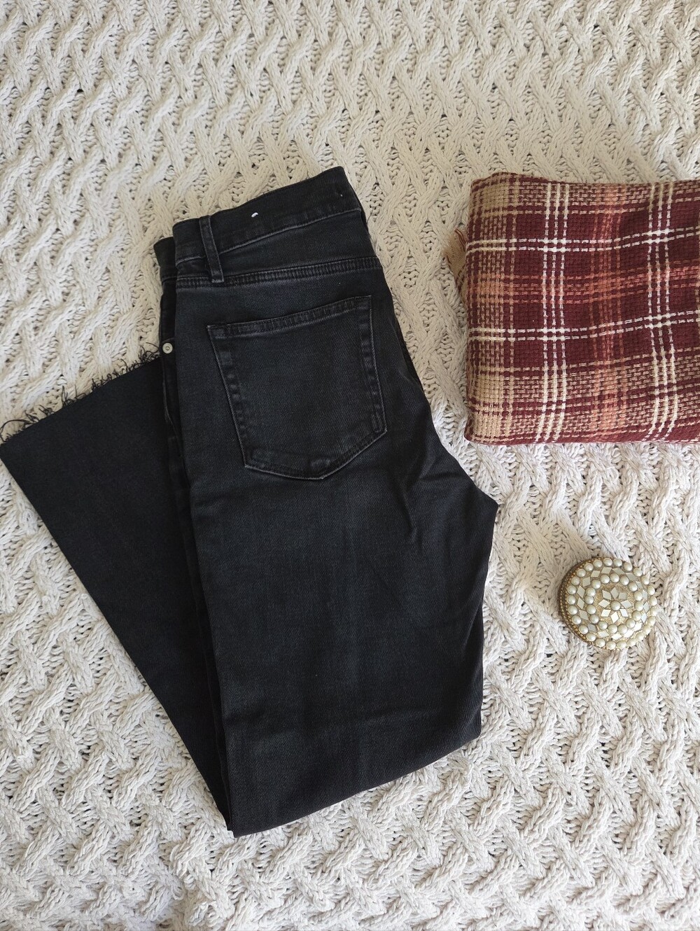 LOFT Black Ankle Crop Jeans